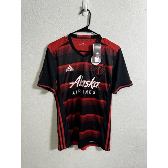 adidas Other - Portland Timbers Jersey Men's Small Black Red MLS Soccer Adidas Climacool V Neck